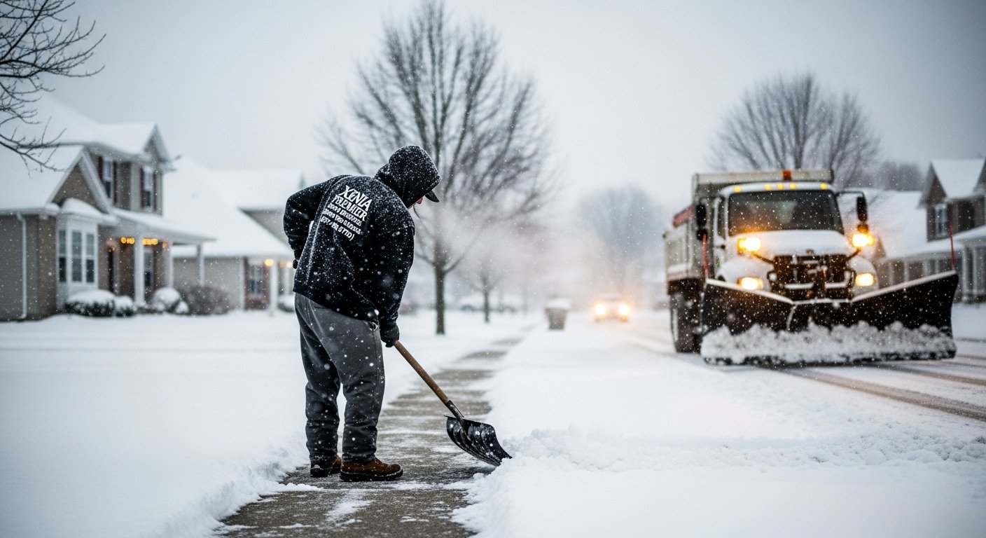 Commercial Snow Removal in Xenia, OH crew and equipment